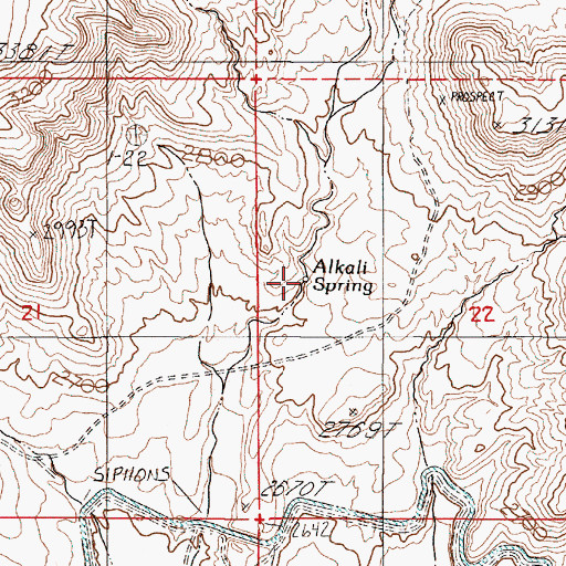 Topographic Map of Alkali Spring, OR