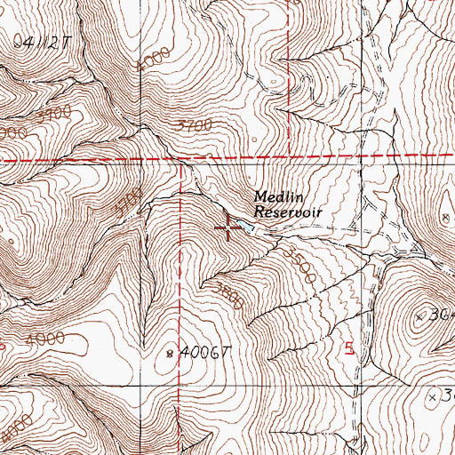 Topographic Map of Medlin Reservoir, OR