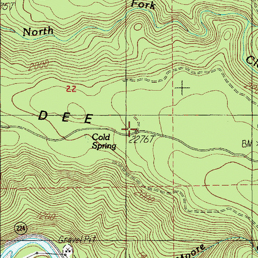 Topographic Map of La Dee Flat, OR