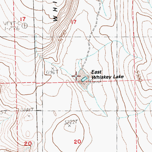 Topographic Map of East Whiskey Lake, OR