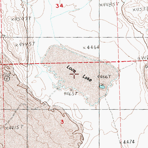 Topographic Map of Loco Lake, OR