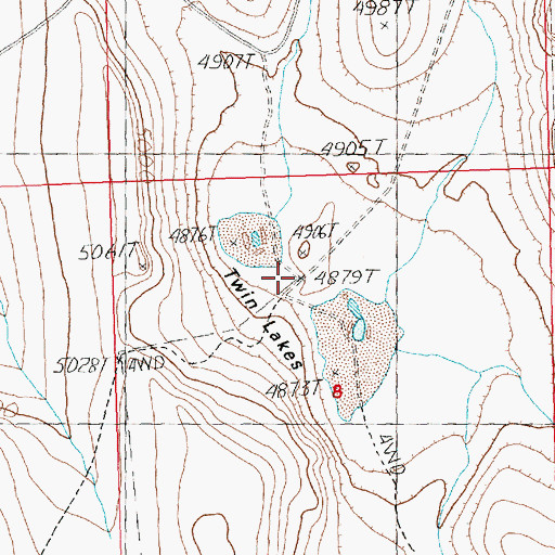 Topographic Map of Twin Lakes, OR