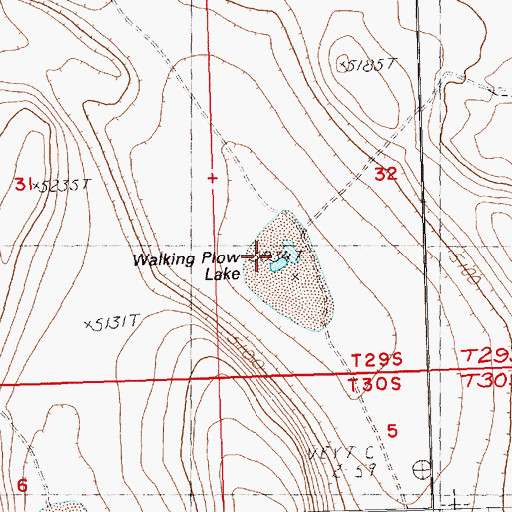 Topographic Map of Walking Plow Lake, OR