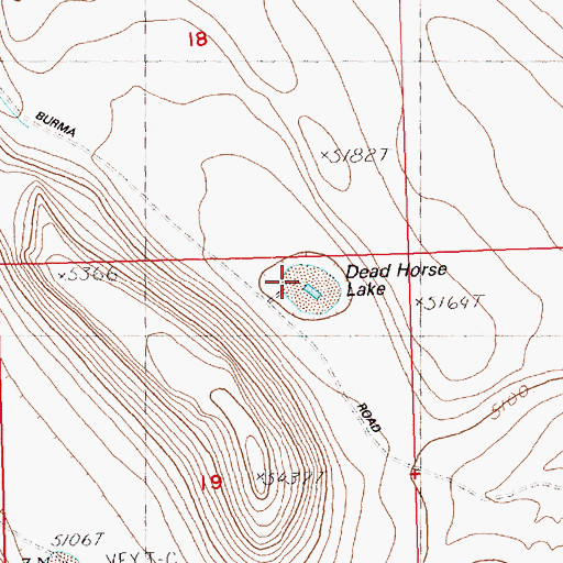 Topographic Map of Dead Horse Lake, OR