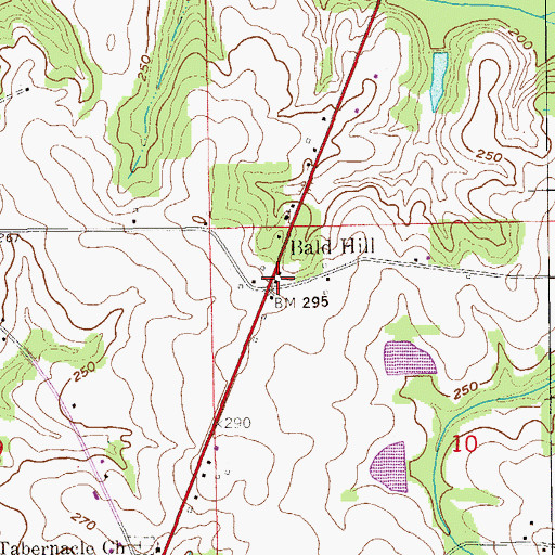 Topographic Map of Bald Hill, AL