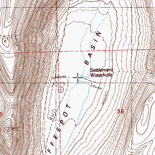 Topographic Map of Settlement Waterhole, OR