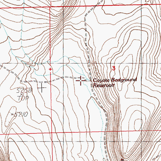 Topographic Map of Coyote Bedground Reservoir, OR
