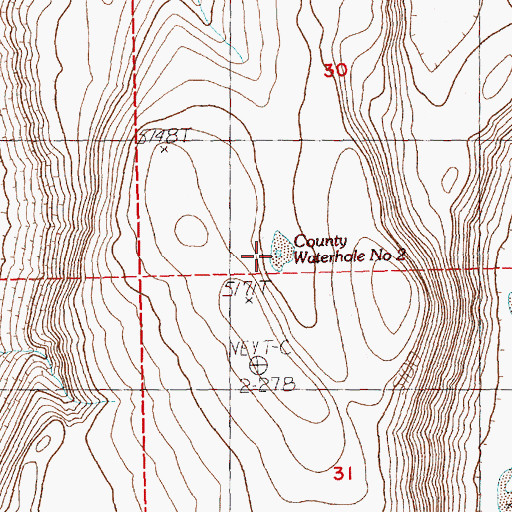Topographic Map of County Waterhole Number 2, OR