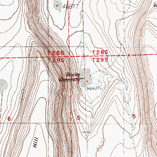 Topographic Map of Rocky Waterhole, OR