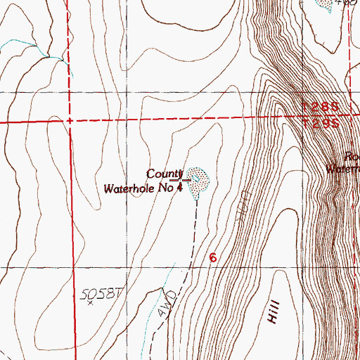 Topographic Map of County Waterhole Number 4, OR