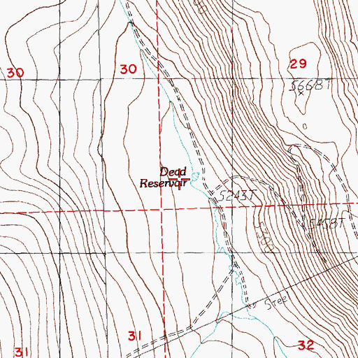 Topographic Map of Dead Reservoir, OR