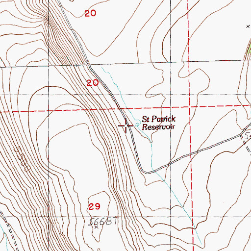 Topographic Map of Saint Patrick Reservoir, OR