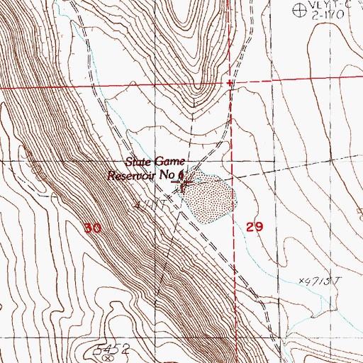 Topographic Map of State Game Reservoir Number 6, OR