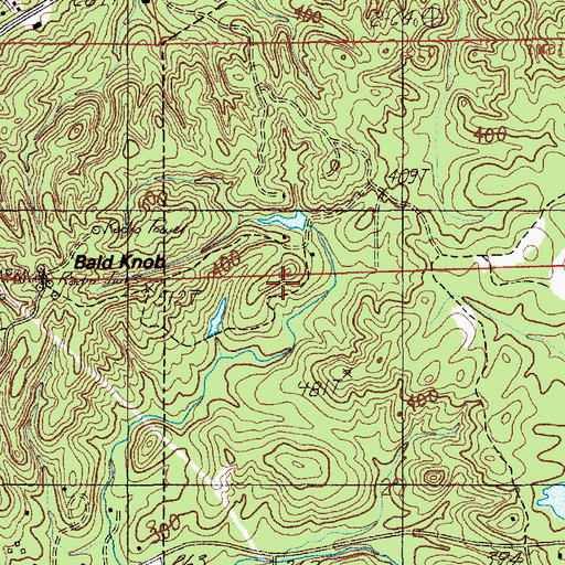 Topographic Map of Bald Knob, AL
