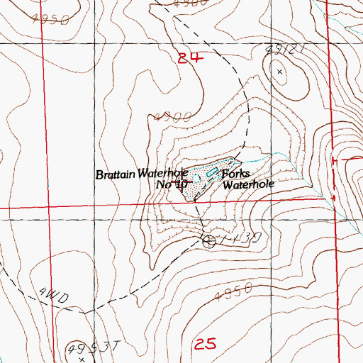 Topographic Map of Brattain Waterhole Number 10, OR