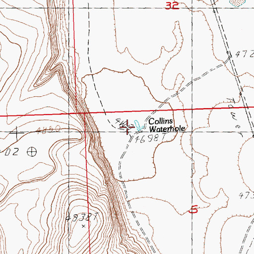 Topographic Map of Collins Waterhole, OR