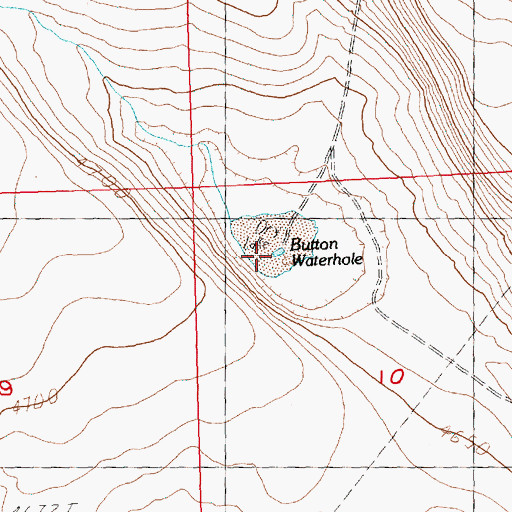 Topographic Map of Button Waterhole, OR