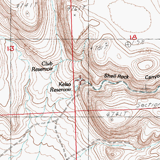 Topographic Map of Shell Rock Canyon, OR