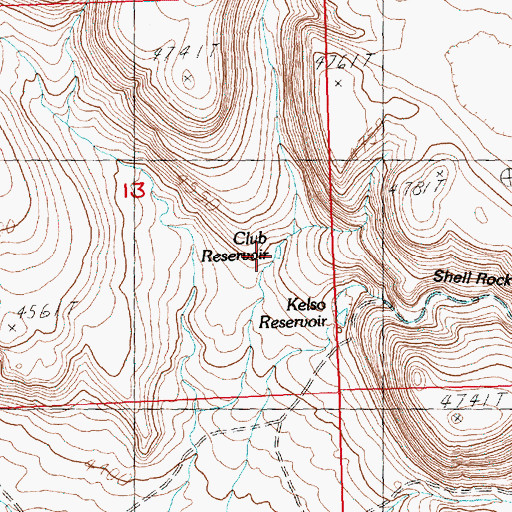Topographic Map of Club Reservoir, OR