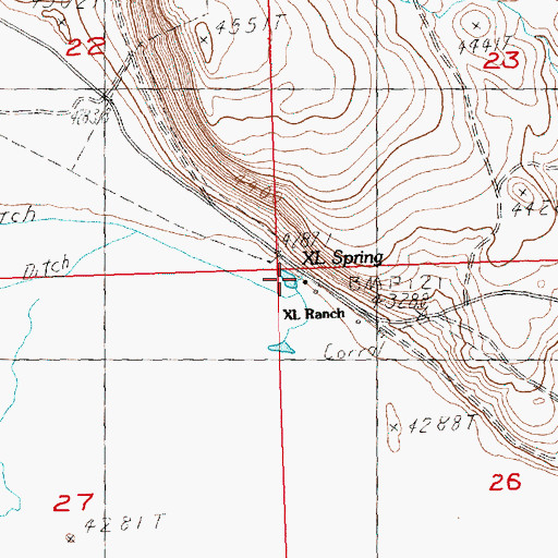 Topographic Map of XL Ranch, OR