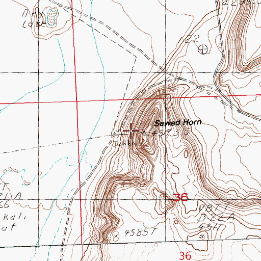 Topographic Map of Sawed Horn, OR