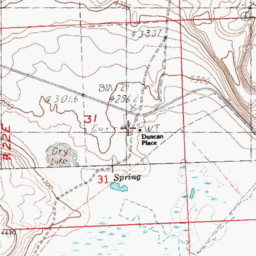 Topographic Map of Duncan Place, OR