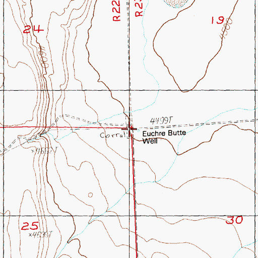 Topographic Map of Euchre Butte Well, OR