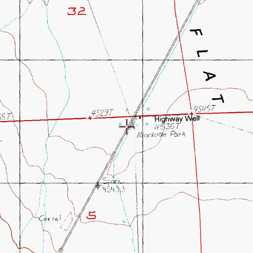 Topographic Map of Highway Well, OR