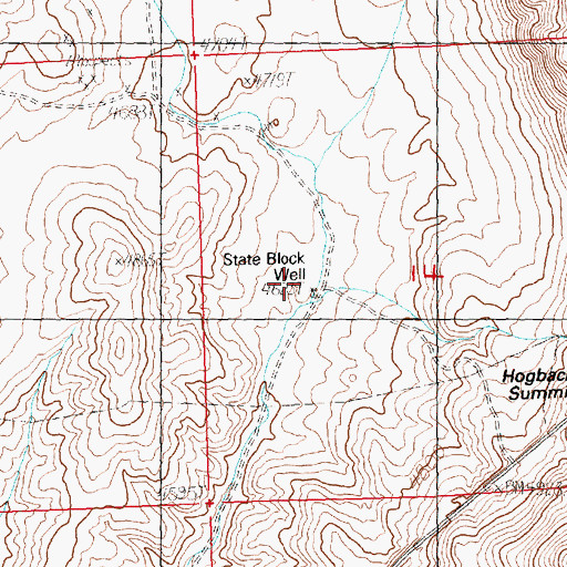 Topographic Map of State Block Well, OR