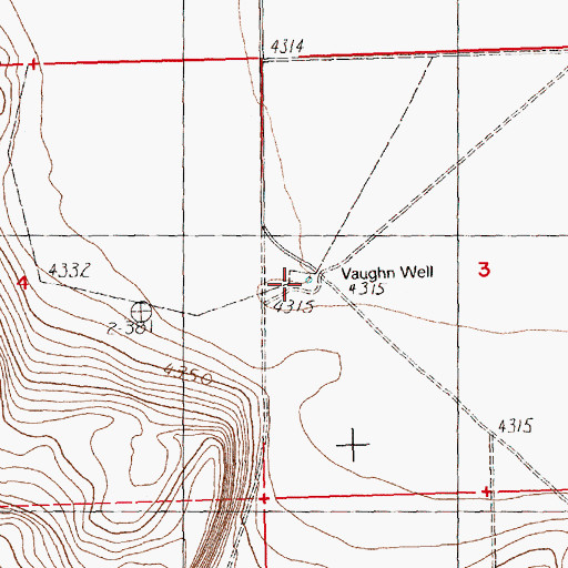 Topographic Map of Vaughn Well, OR