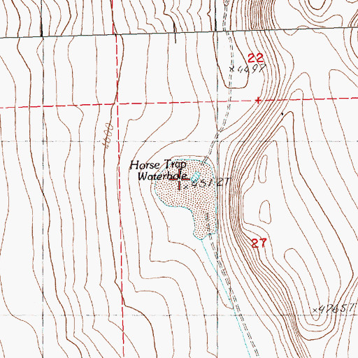 Topographic Map of Horse Trap Waterhole, OR