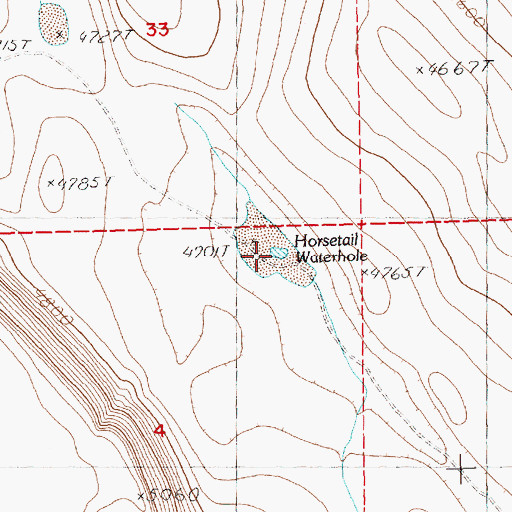Topographic Map of Horsetail Waterhole, OR