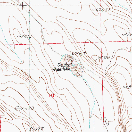 Topographic Map of Square Waterhole, OR
