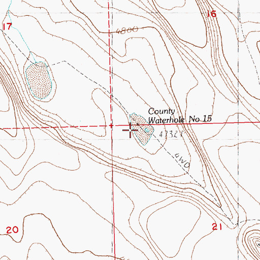 Topographic Map of County Waterhole Number 15, OR