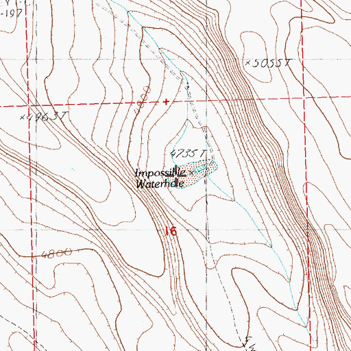 Topographic Map of Impossible Waterhole, OR