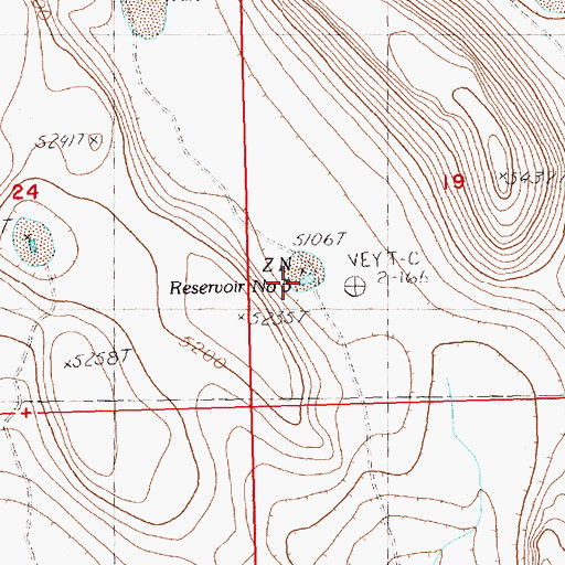 Topographic Map of Z N Reservoir Number 5, OR