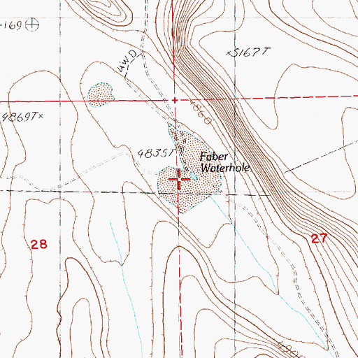 Topographic Map of Faber Waterhole, OR