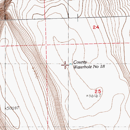 Topographic Map of County Waterhole Number 18, OR