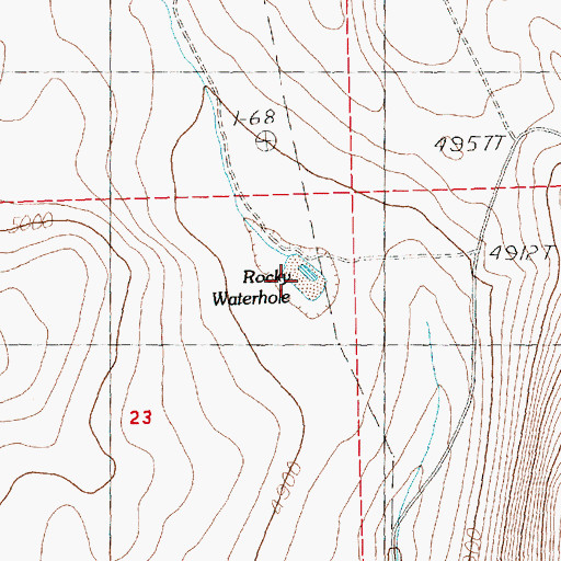 Topographic Map of Rocky Waterhole, OR