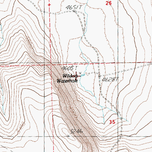 Topographic Map of Wildcat Waterhole, OR