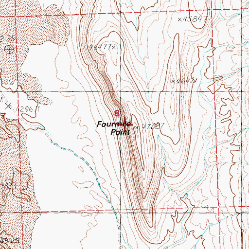 Topographic Map of Fourmile Point, OR