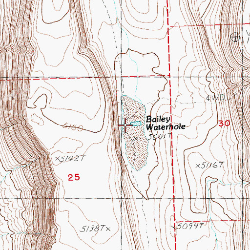Topographic Map of Bailey Waterhole, OR
