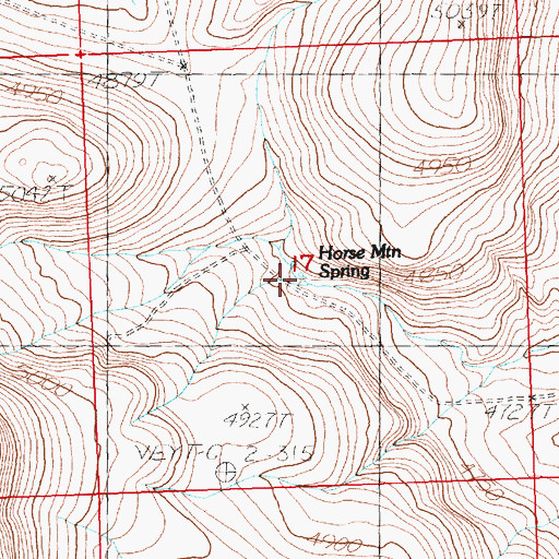 Topographic Map of Horse Mountain Spring, OR