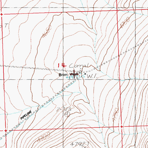 Topographic Map of Brim Well, OR