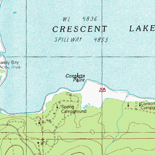 Topographic Map of Contorta Point, OR