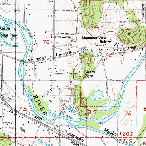 Topographic Map of Sears Cemetery, OR