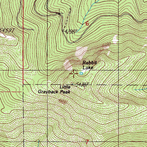 Topographic Map of Rabbit Lake, OR