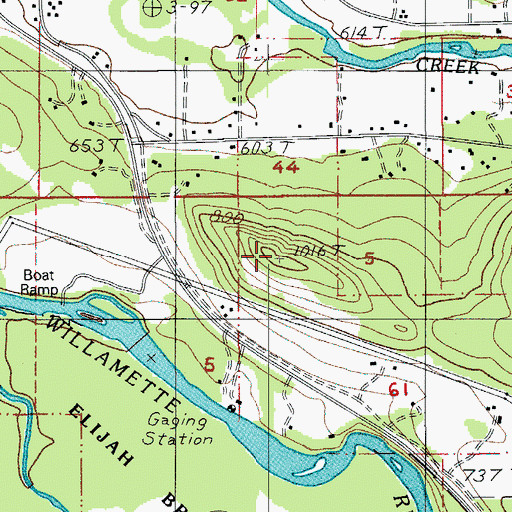 Topographic Map of Pengra Mountain, OR
