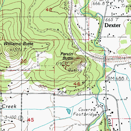 Topographic Map of Parvin Butte, OR