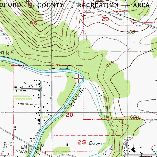 Topographic Map of Papenfus Creek, OR